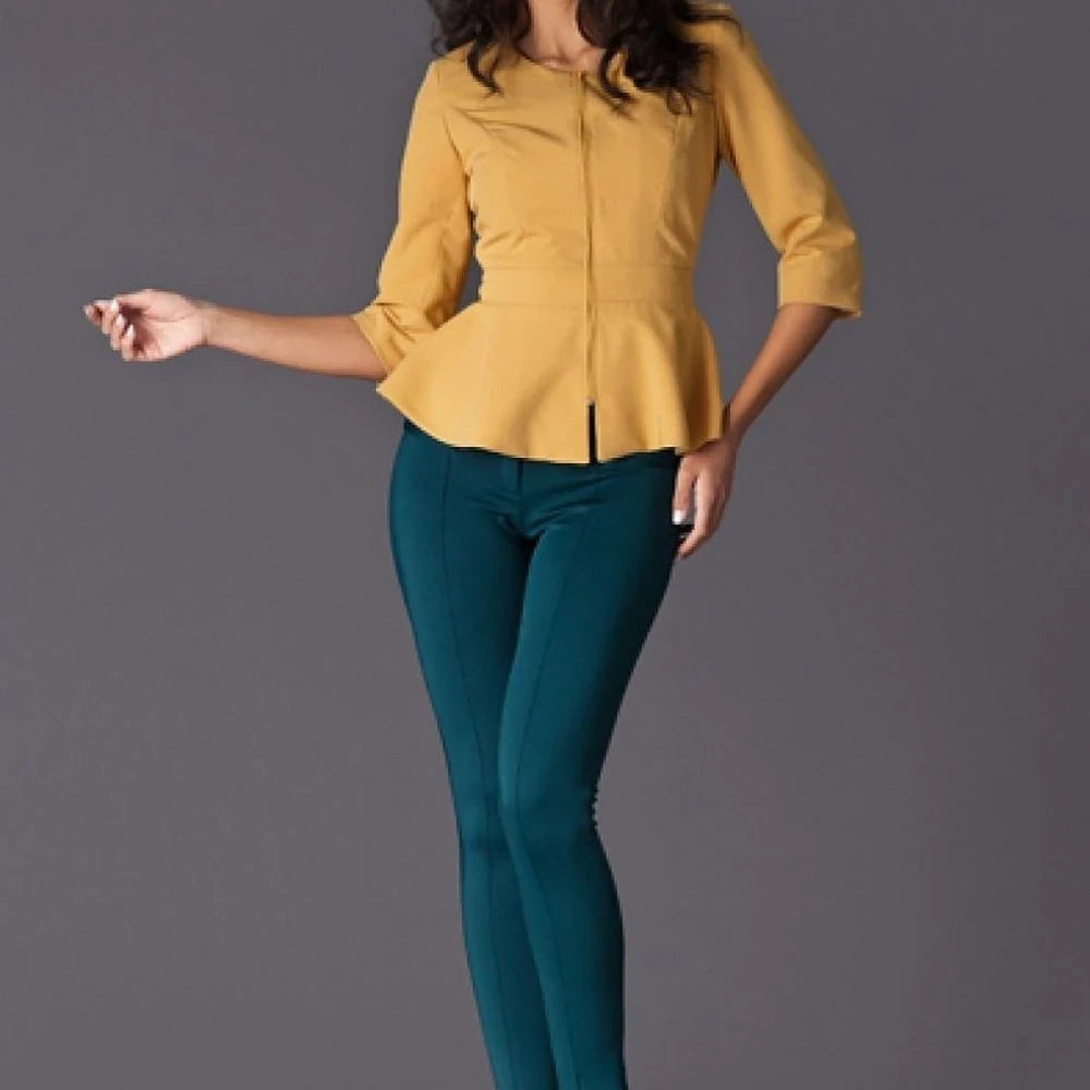 Chic Jacket with Basque and Belt
