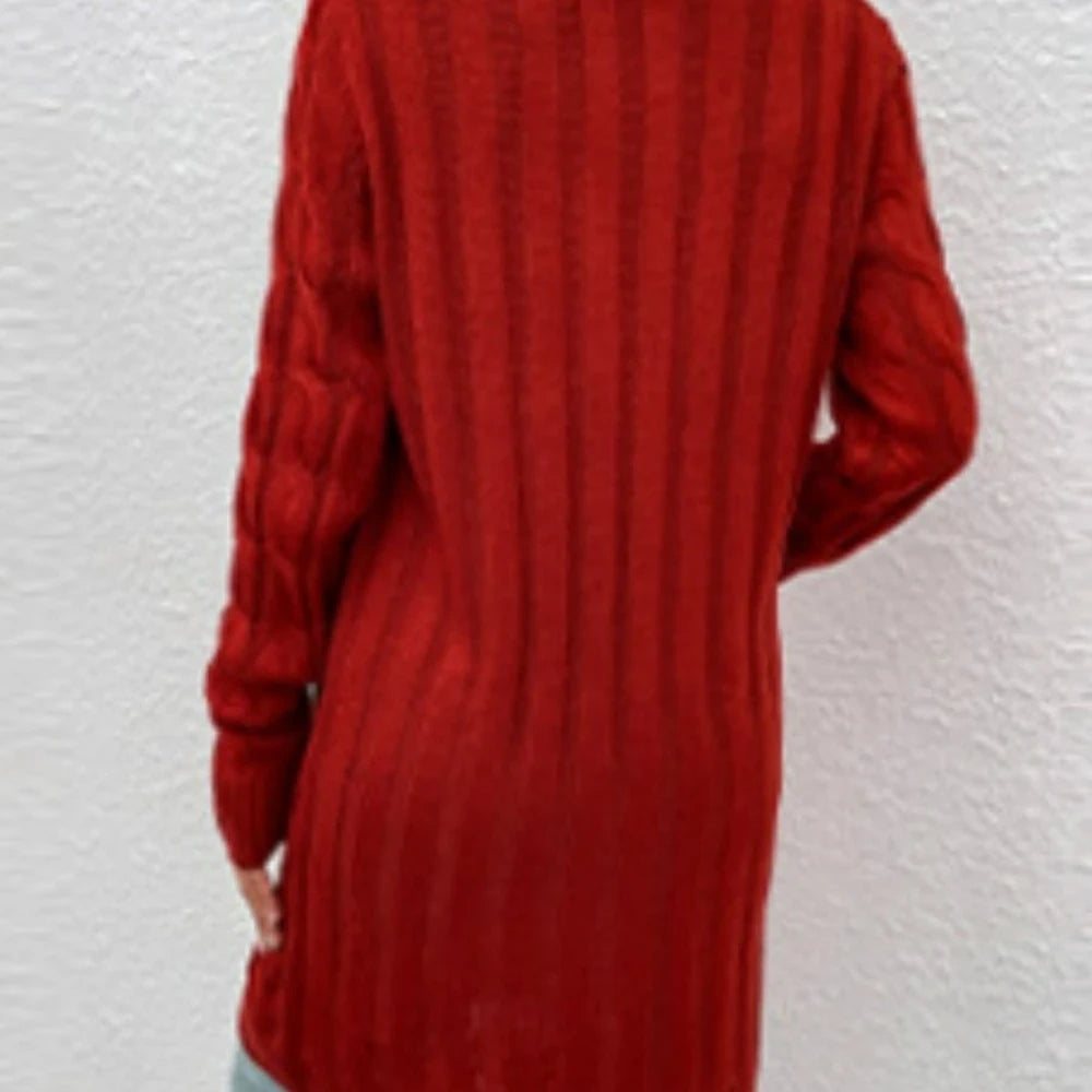 Cable-Knit Button Down Cardigan with Pockets