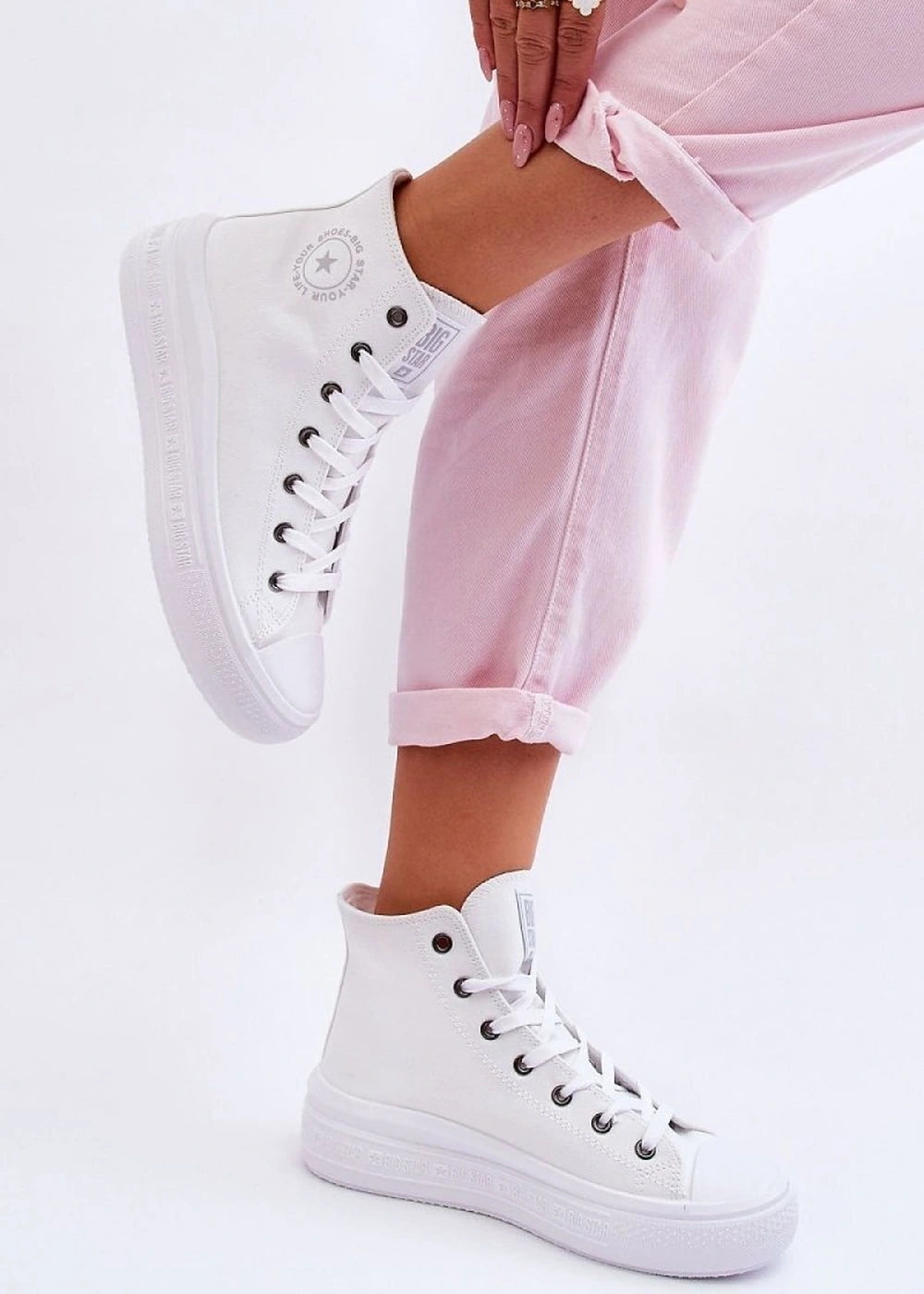 High-top sneakers with platform