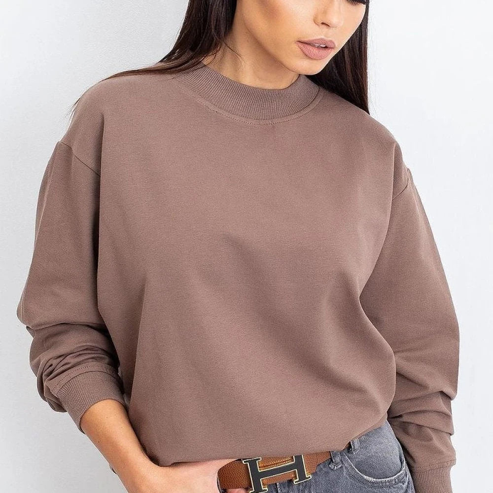 Women's Long Sleeve Stand Collar Sweatshirt