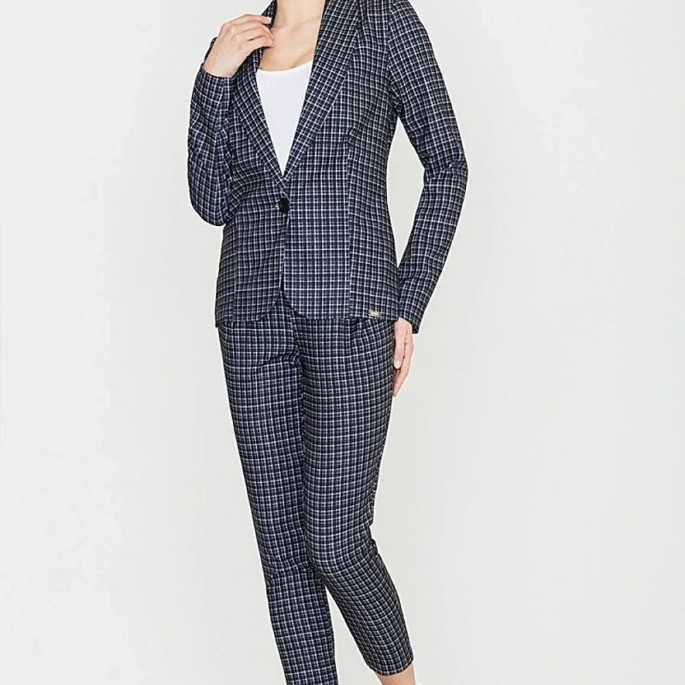 Retro Check Trousers with High Waist