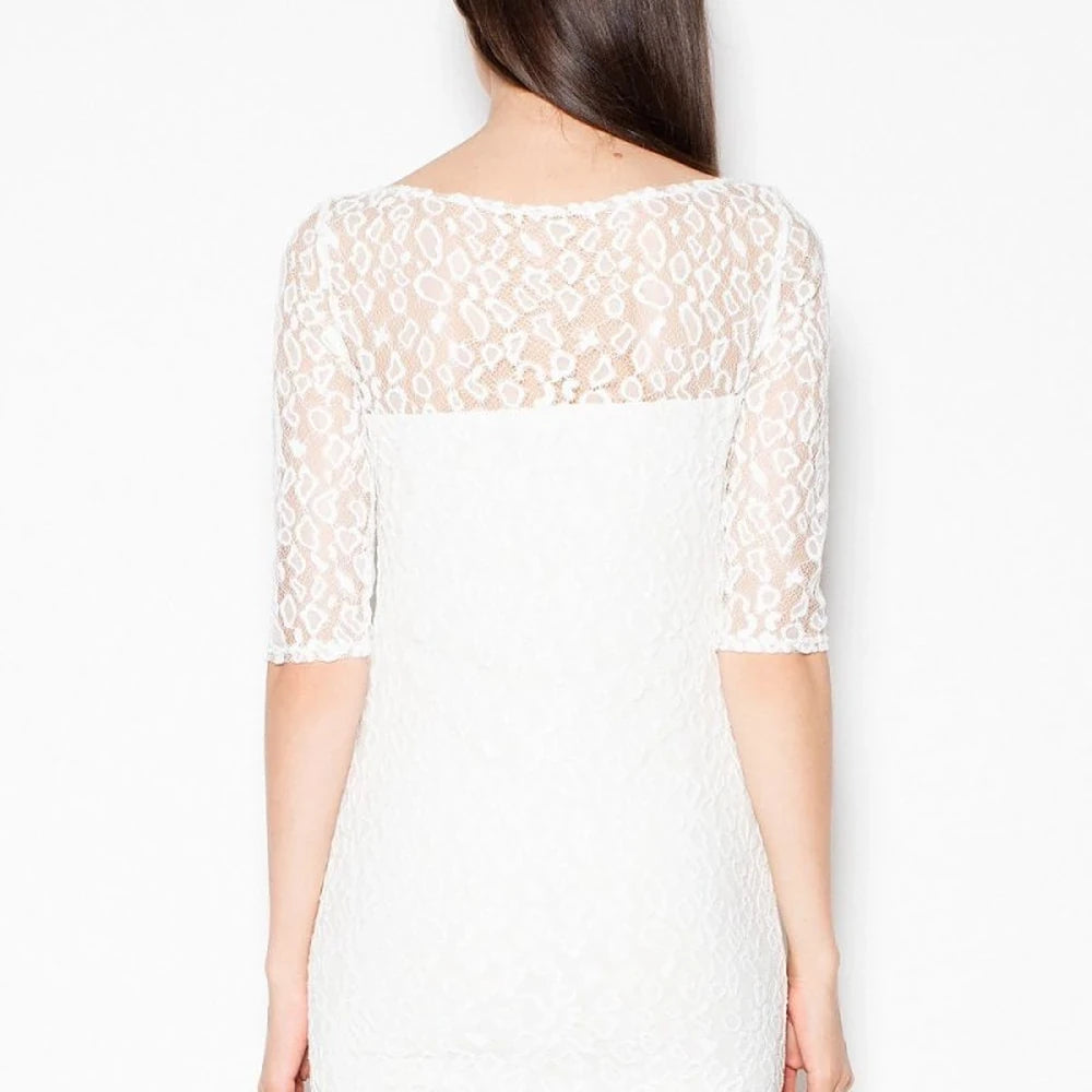 Lace 3/4 Sleeve Evening Dress