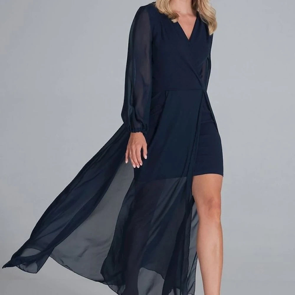 Maxi Chiffon Sleeve Evening Dress