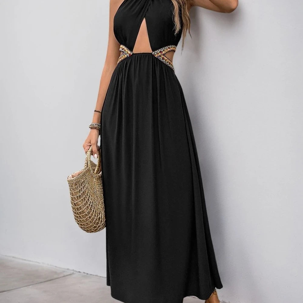 Women's Grecian Neck Cutout Dress