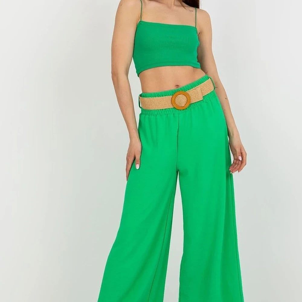 Women's Wide Leg High Rise Trousers