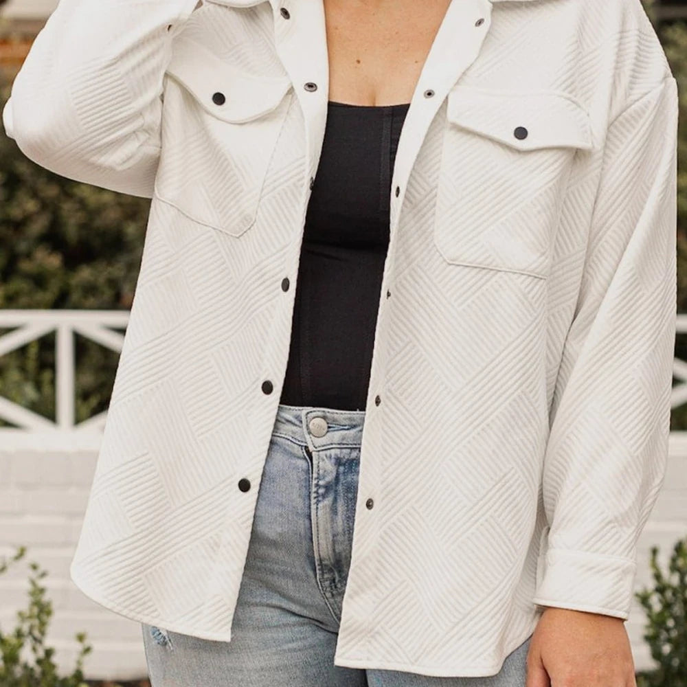 Plus Size Snap Down Jacket