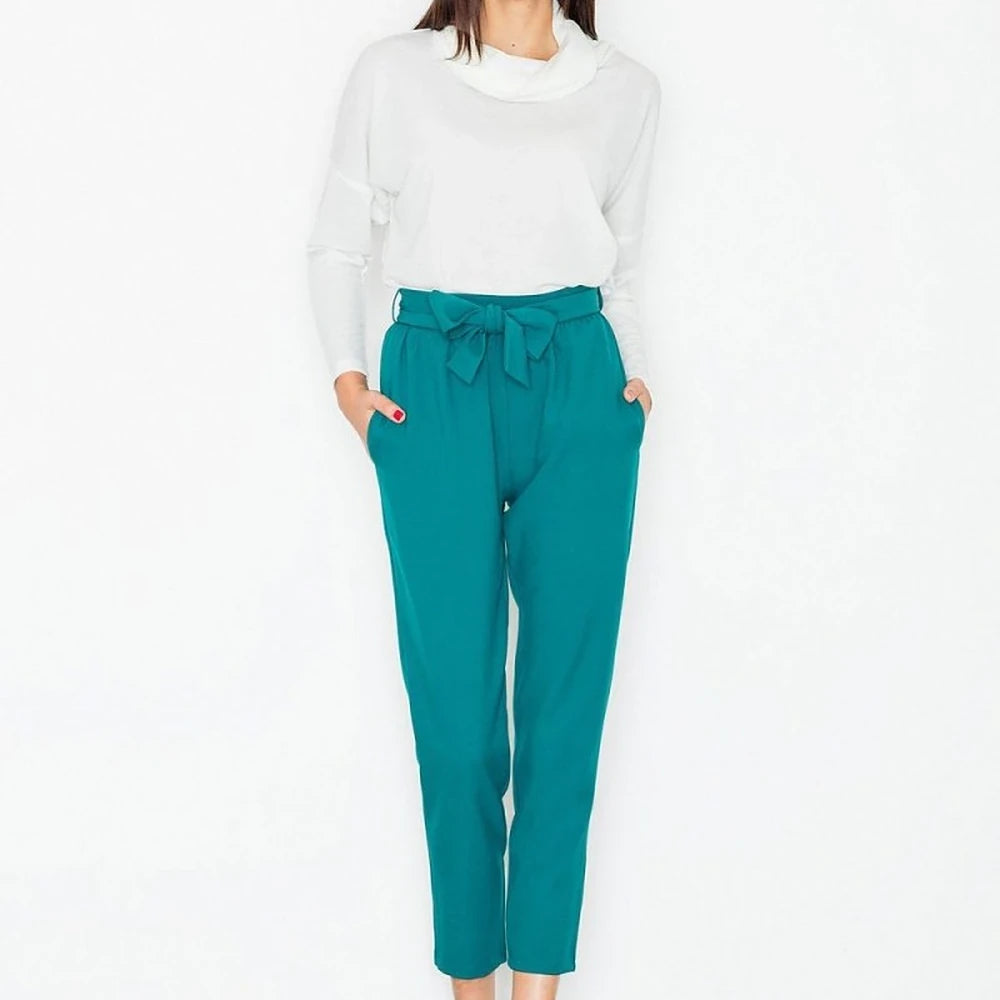 Women's Polyester Trousers with Sash