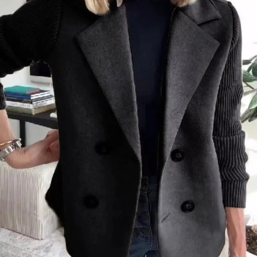 Women's Wool Blend Double-Breasted Blazer