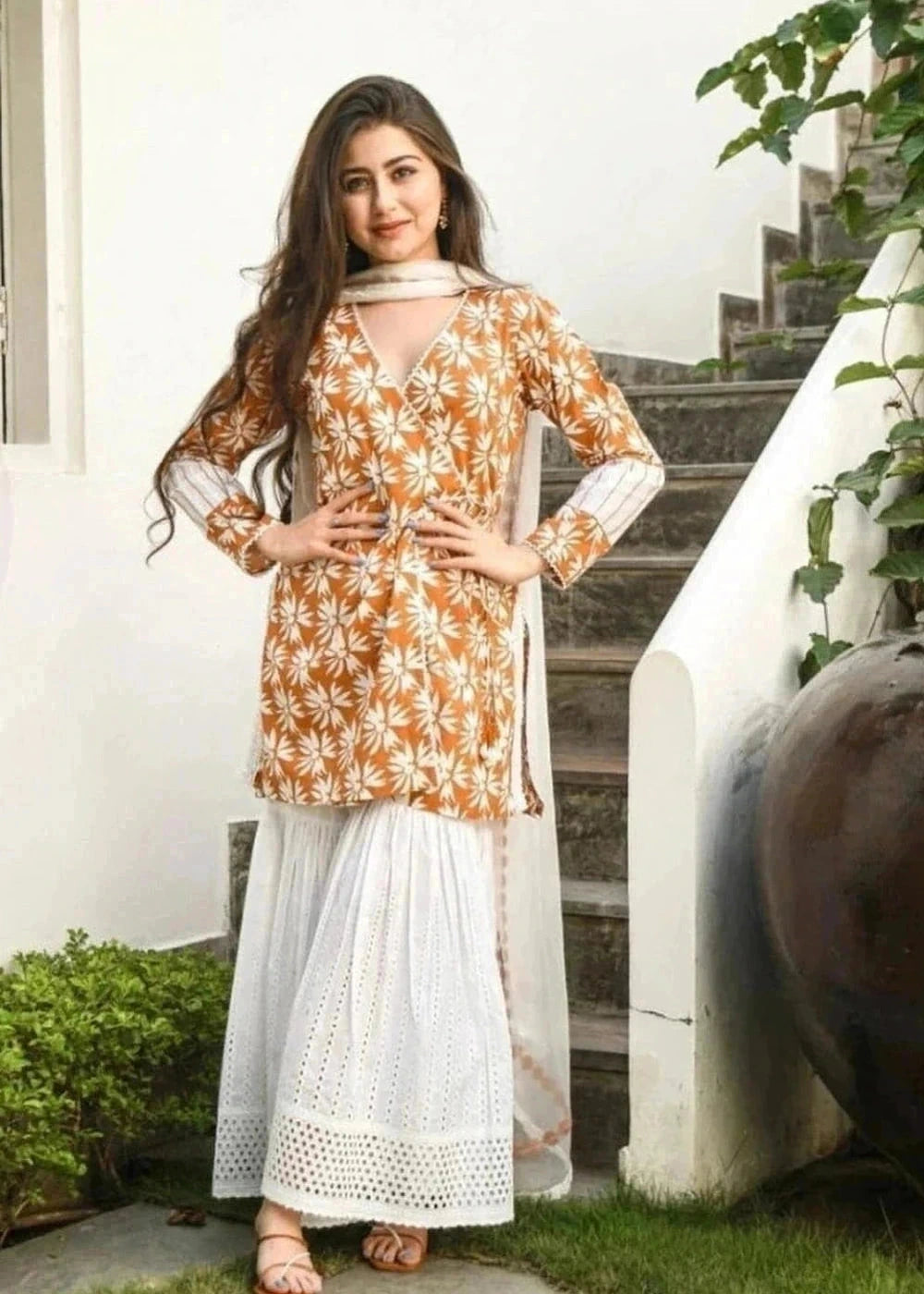 Women's procin cotton angrakha