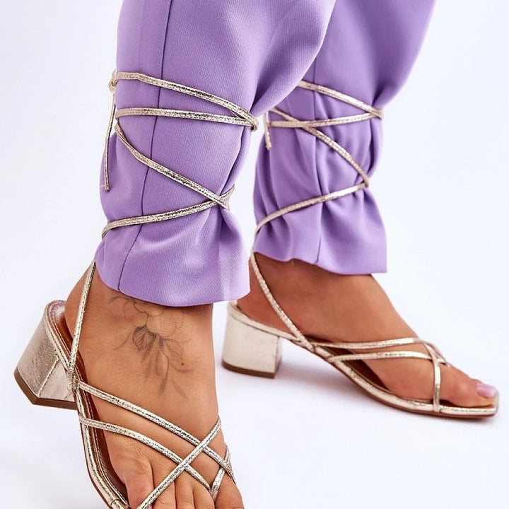 Strappy Sandals with Calf Binding
