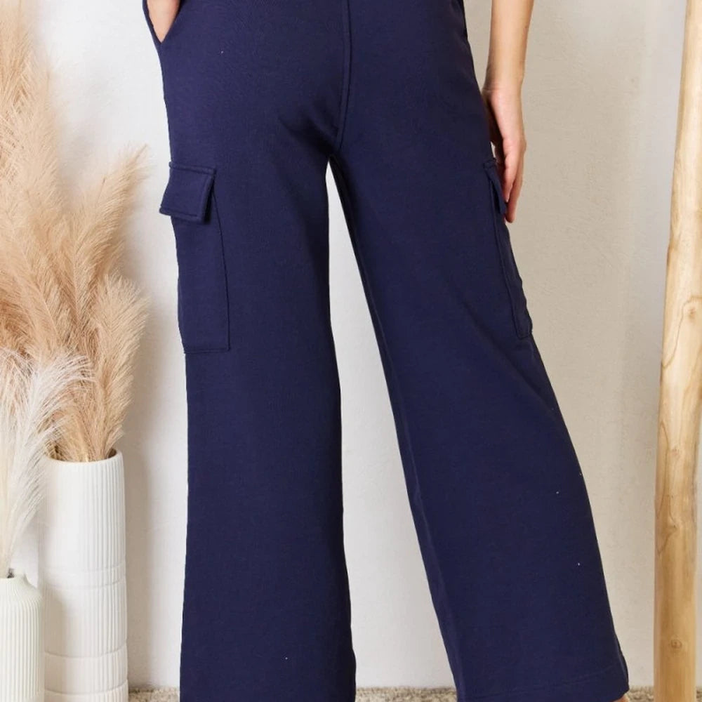 Relaxed Cargo Wide Leg Pants