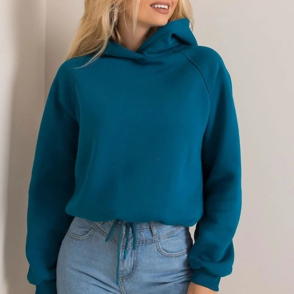 Hooded Tie-Bottom Sweatshirt