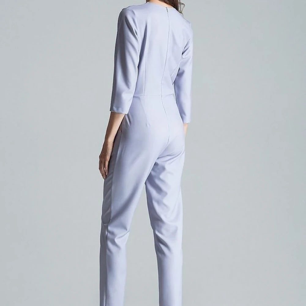 Patterned Jumpsuit with Envelope Neckline
