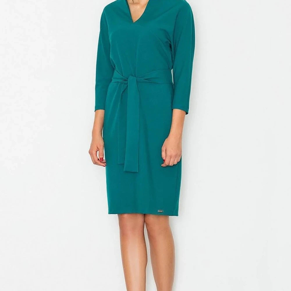 Midi Dress with Belt