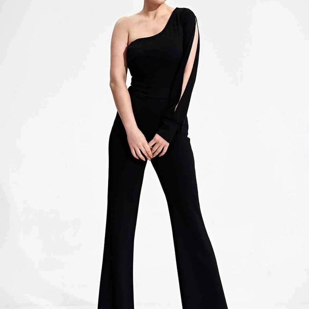 Polyester Spandex Wide Leg Jumpsuit