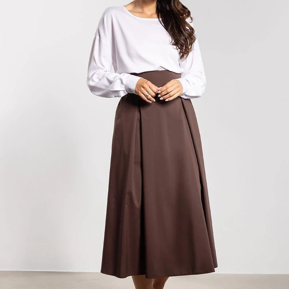 Midi Skirt with Tie Belt