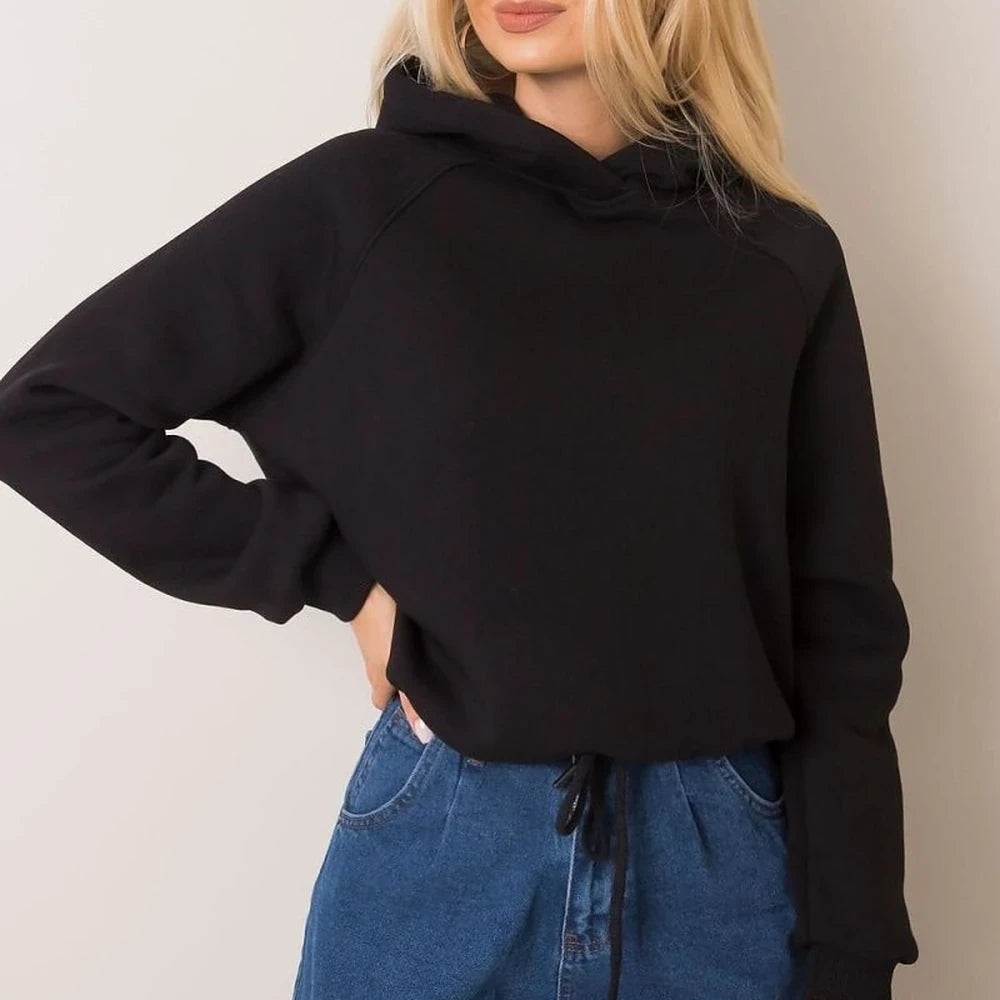 Hooded Tie-Bottom Sweatshirt
