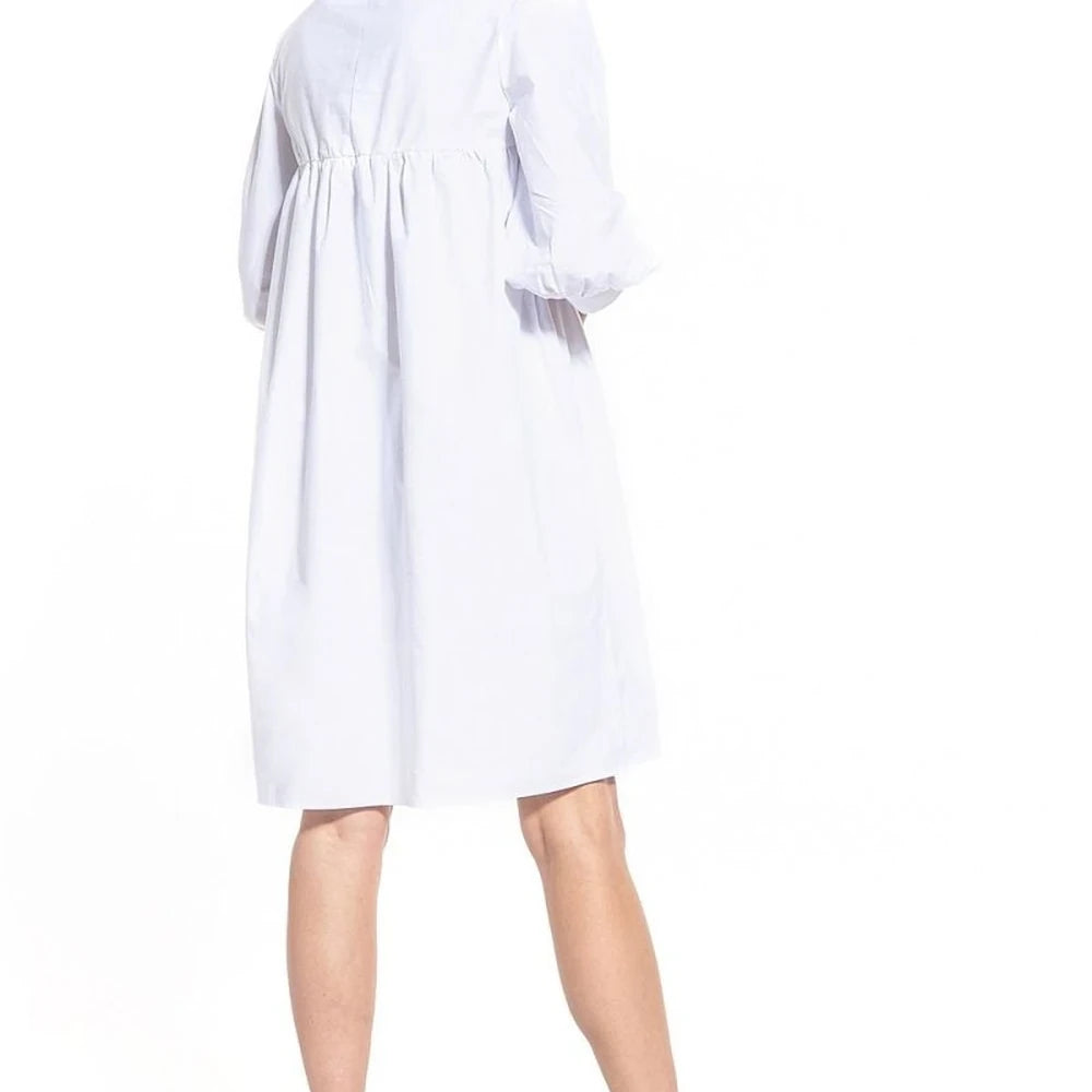 Cotton Midi Dress with Buffet Sleeves