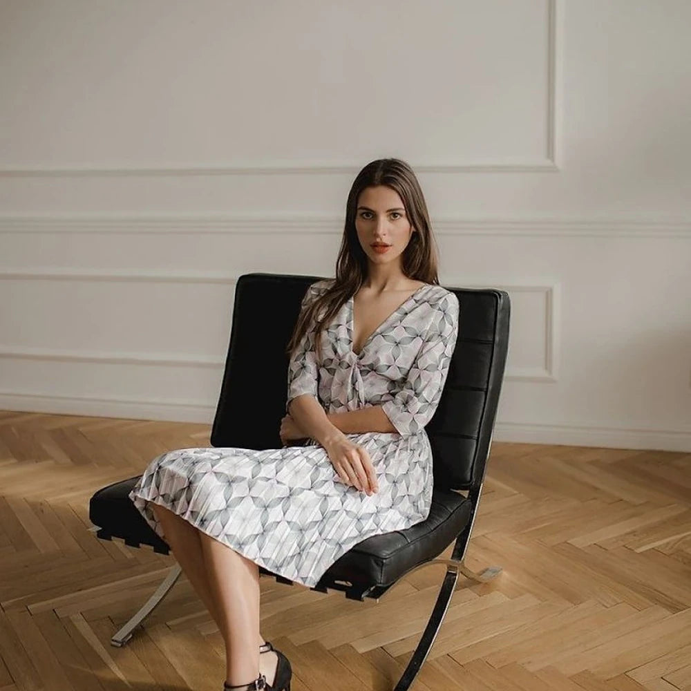Midi Cocktail Dress with Kimono Sleeve