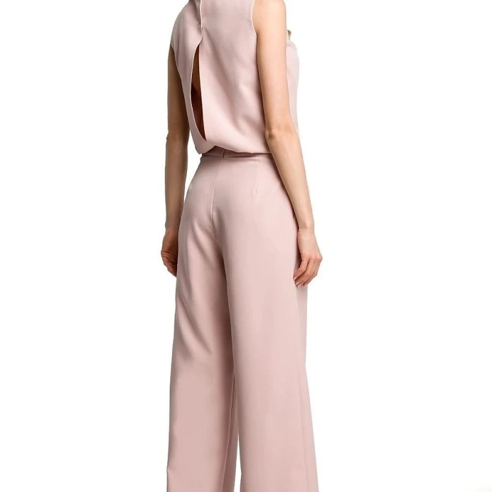 Women's Elegant Pant Suit with Slit Back