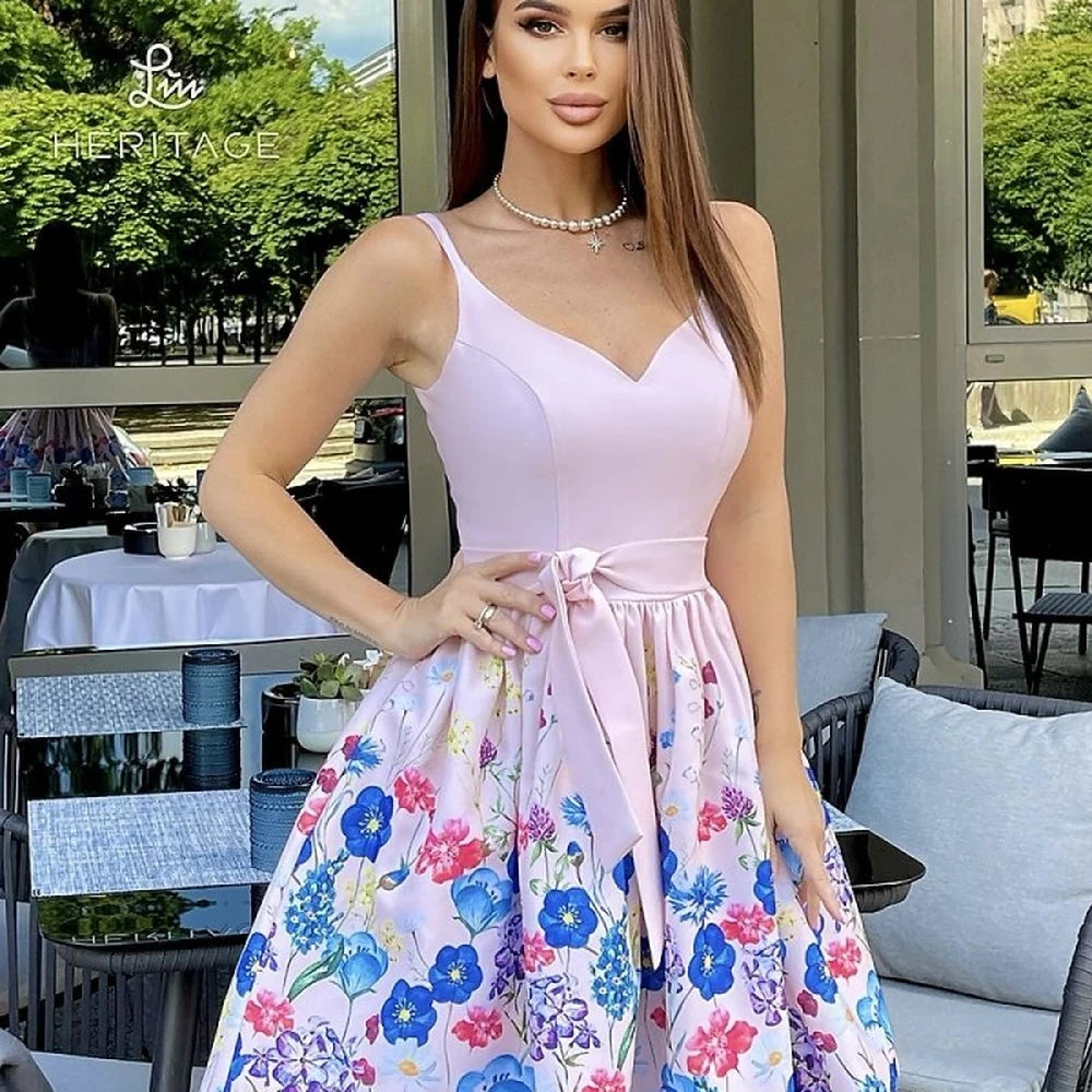 Pink Floral Cocktail Dress