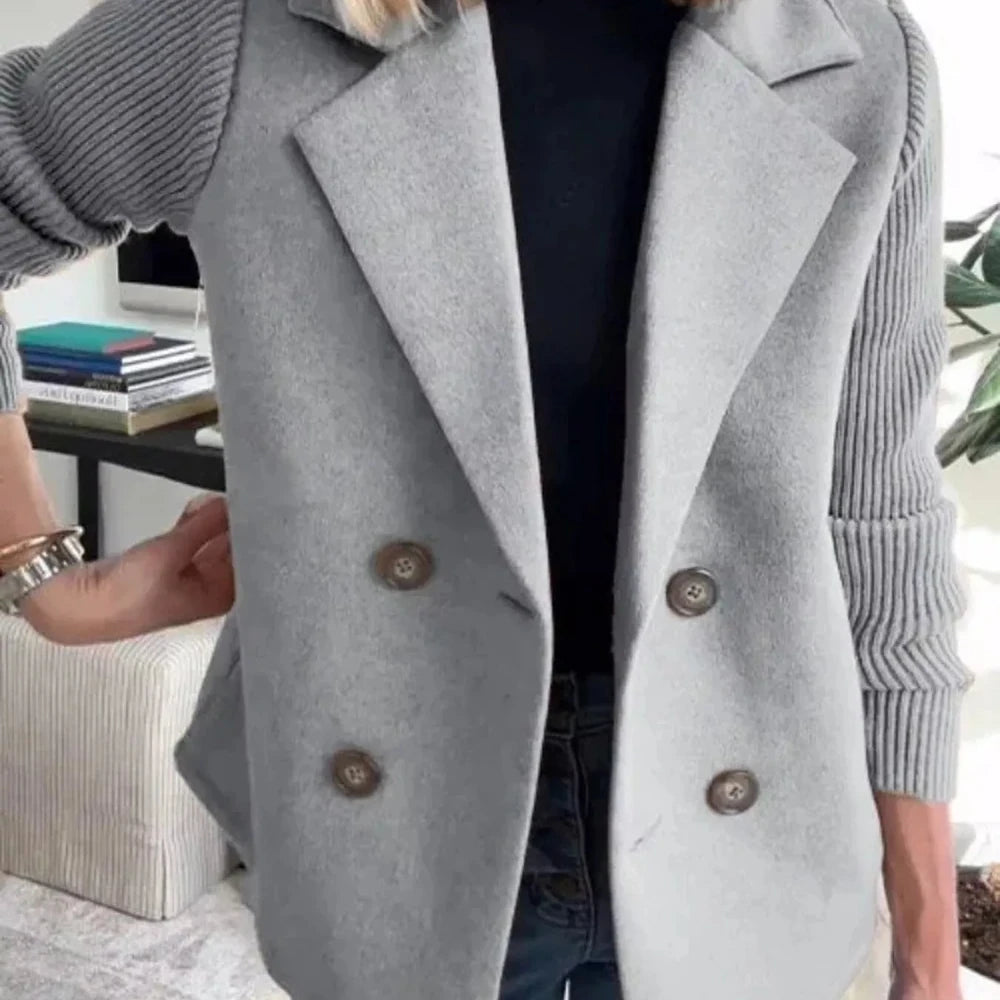 Women's Wool Blend Double-Breasted Blazer