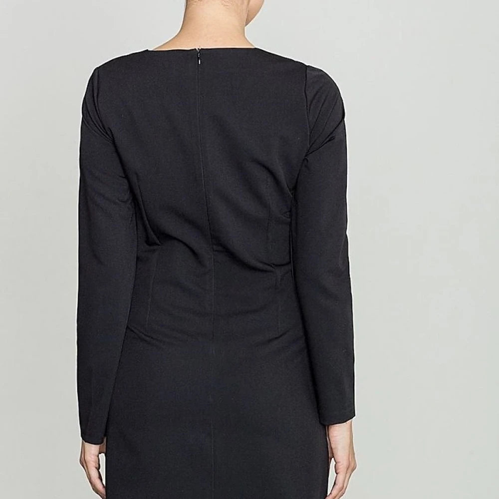Women's Straight Cut Day Dress with Zipper