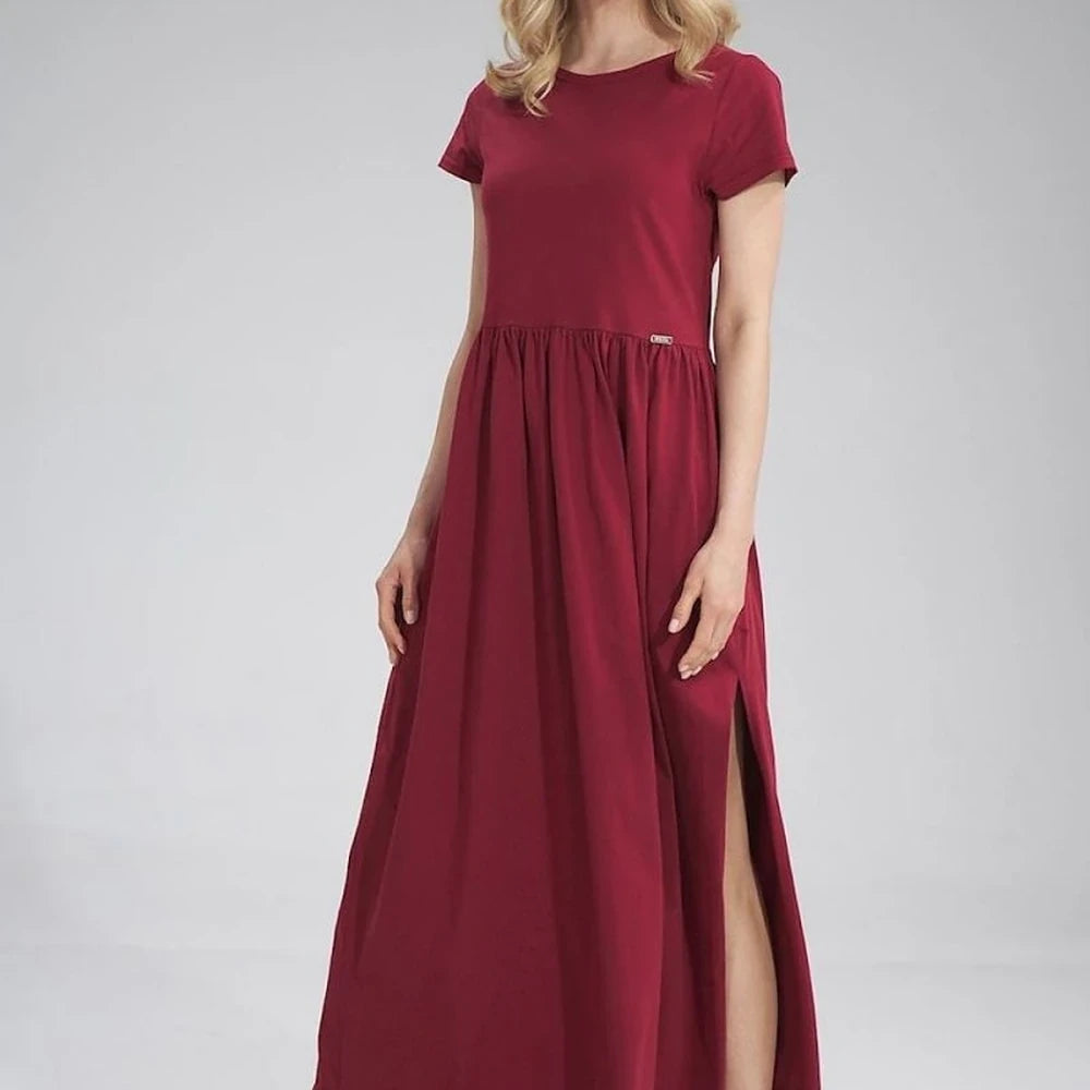 Summer Cotton Maxi Dress with Slit