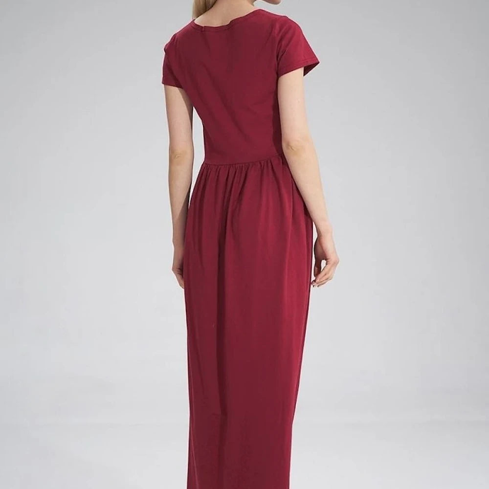 Summer Cotton Maxi Dress with Slit