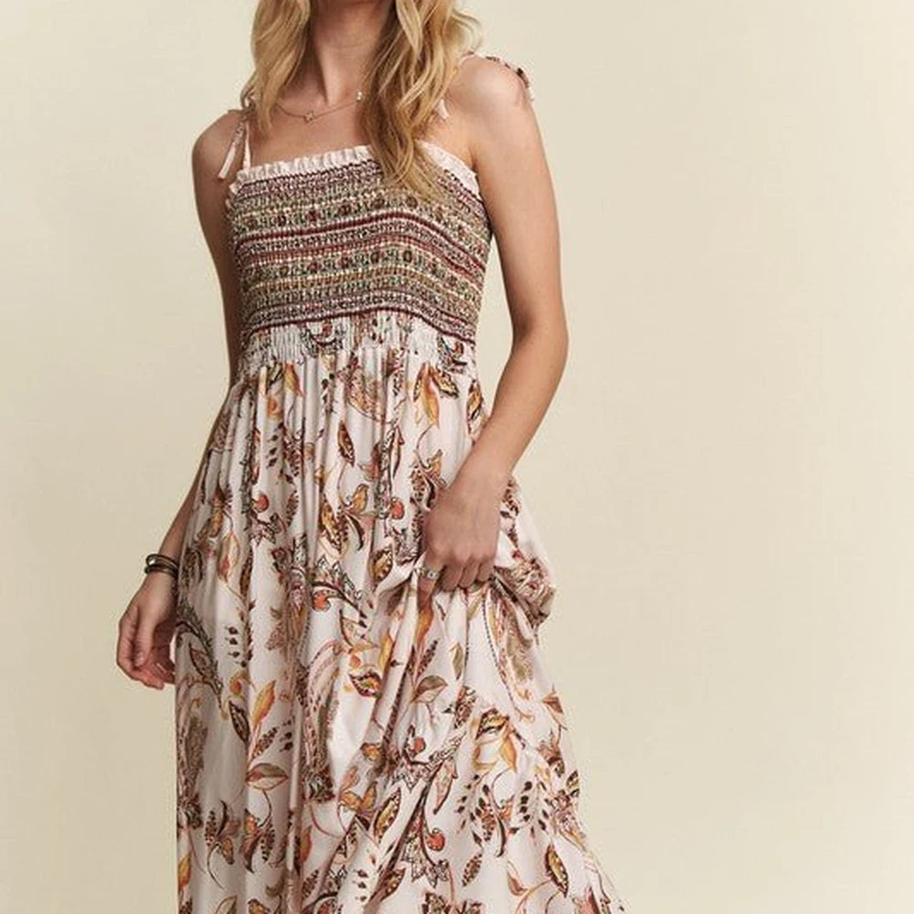 Smocked Cami Dress with Tie Straps
