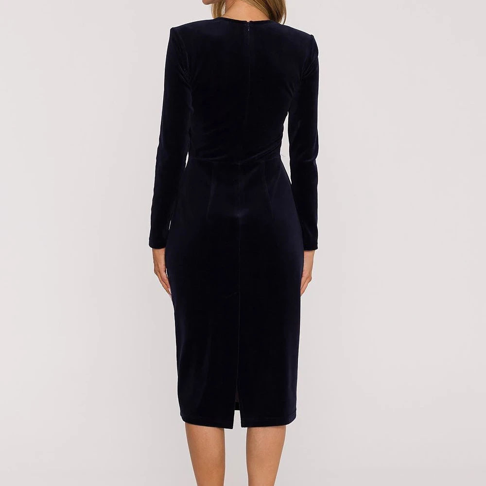 Velvet Sweetheart Neck Pencil Dress