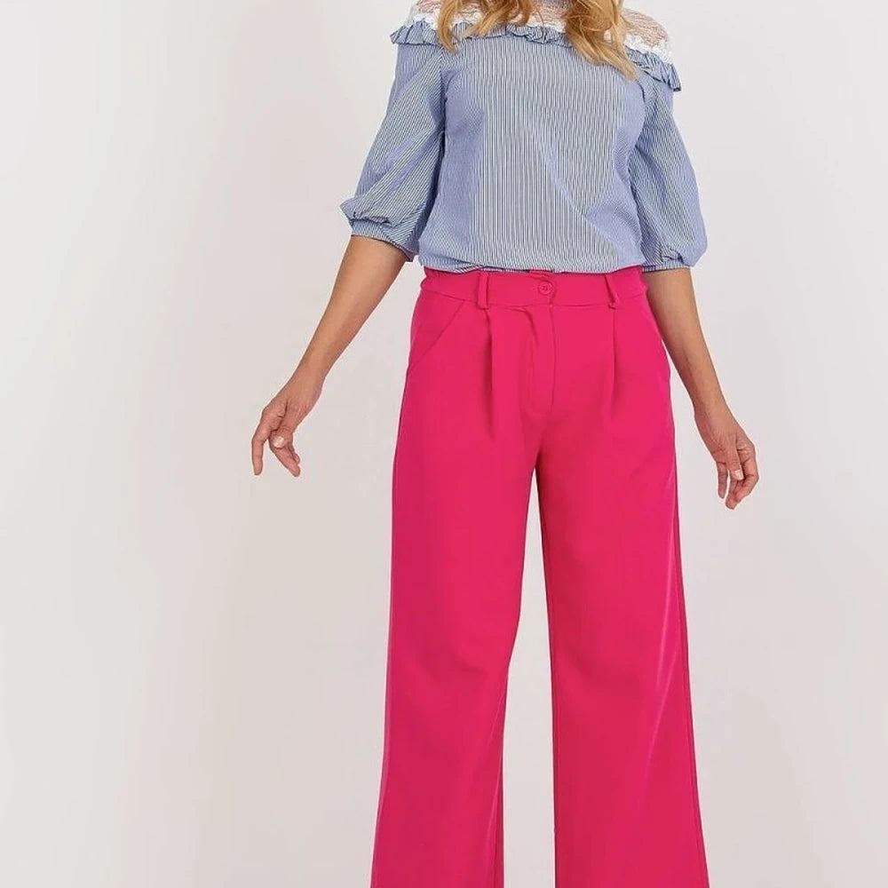 Women's High-Waisted Pleated Trousers