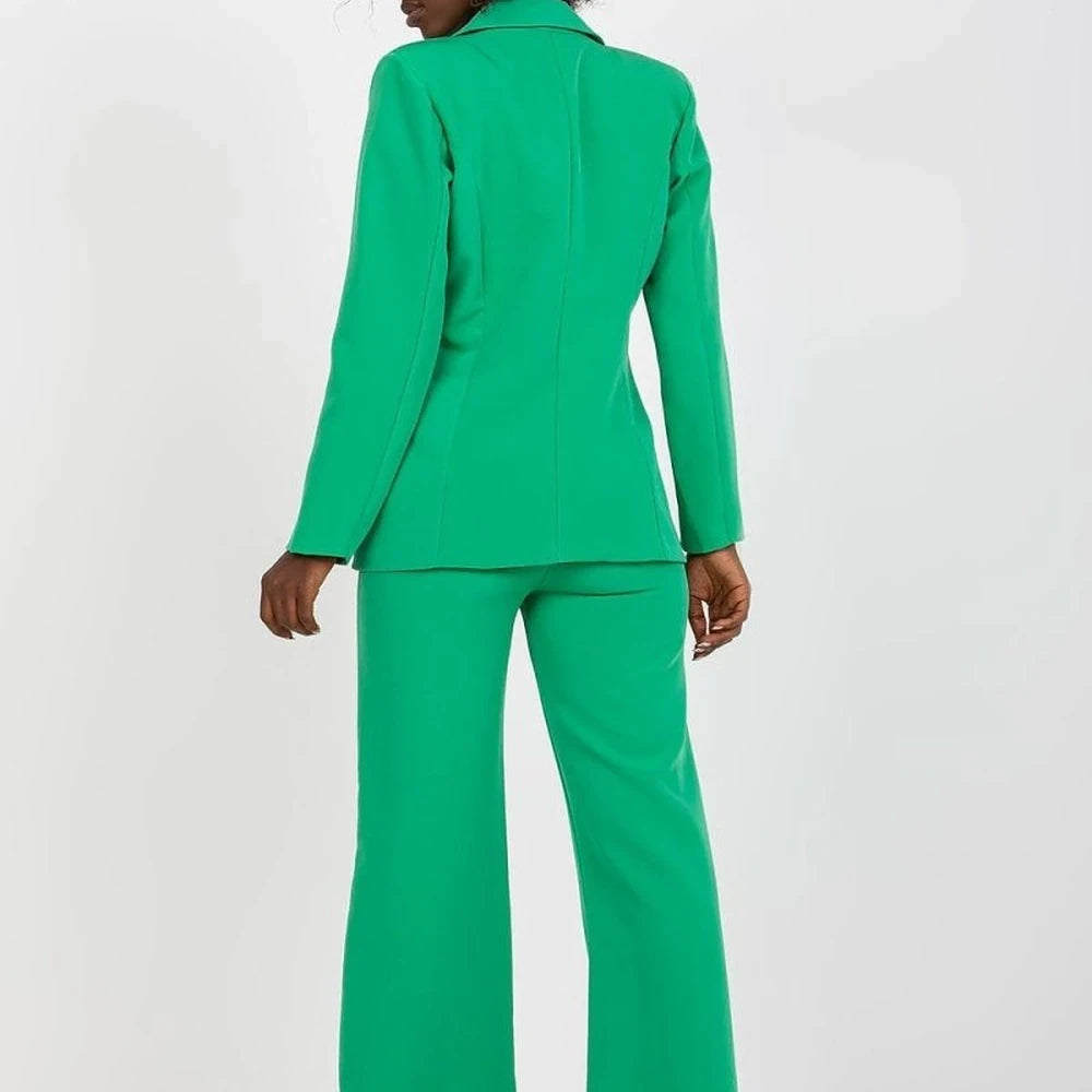 Lined Buttoned Blazer with Shoulder Pads
