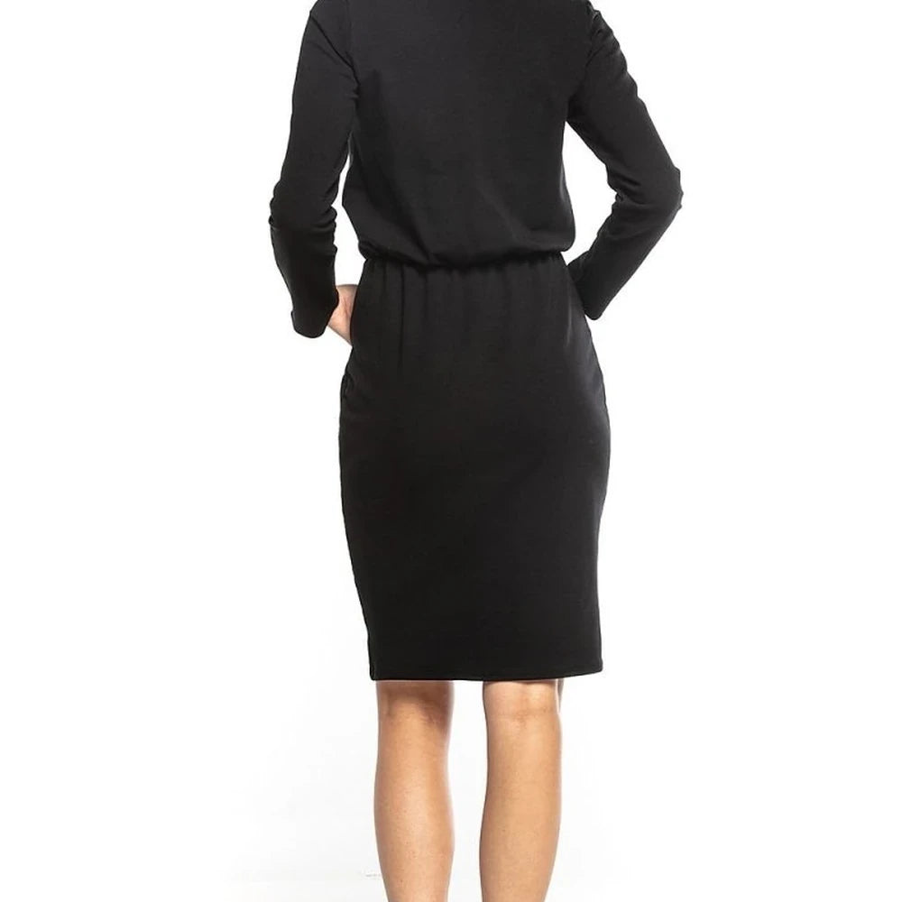 Turtleneck Long Sleeve Midi Dress
