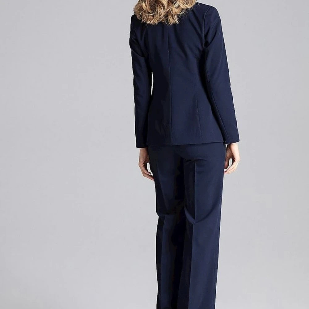 Classic One-Button Jacket with Colorful Lining