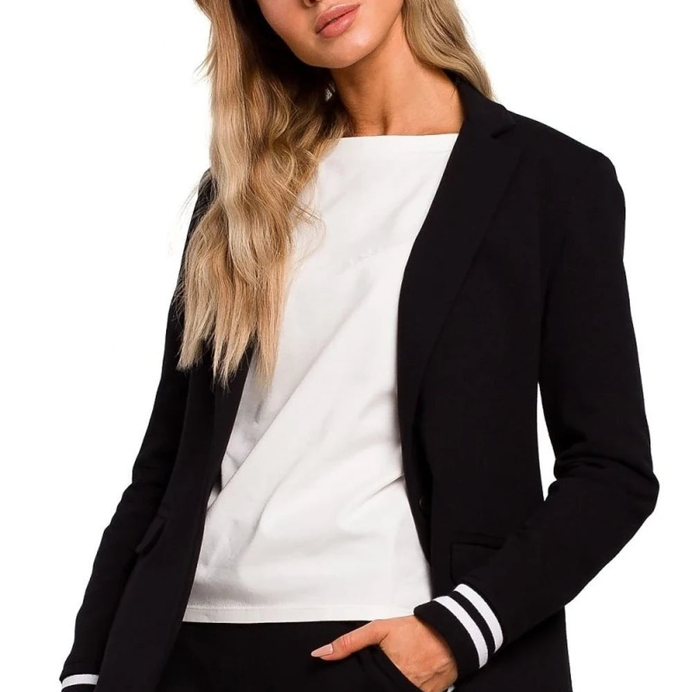 Classic Collar Jacket with Ribbed Finish