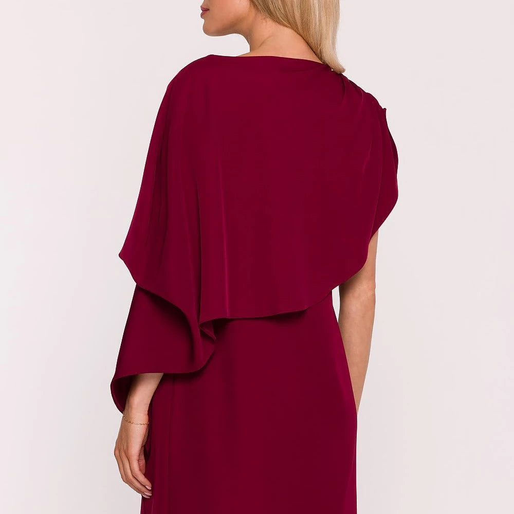 Violet Evening Dress with Cape