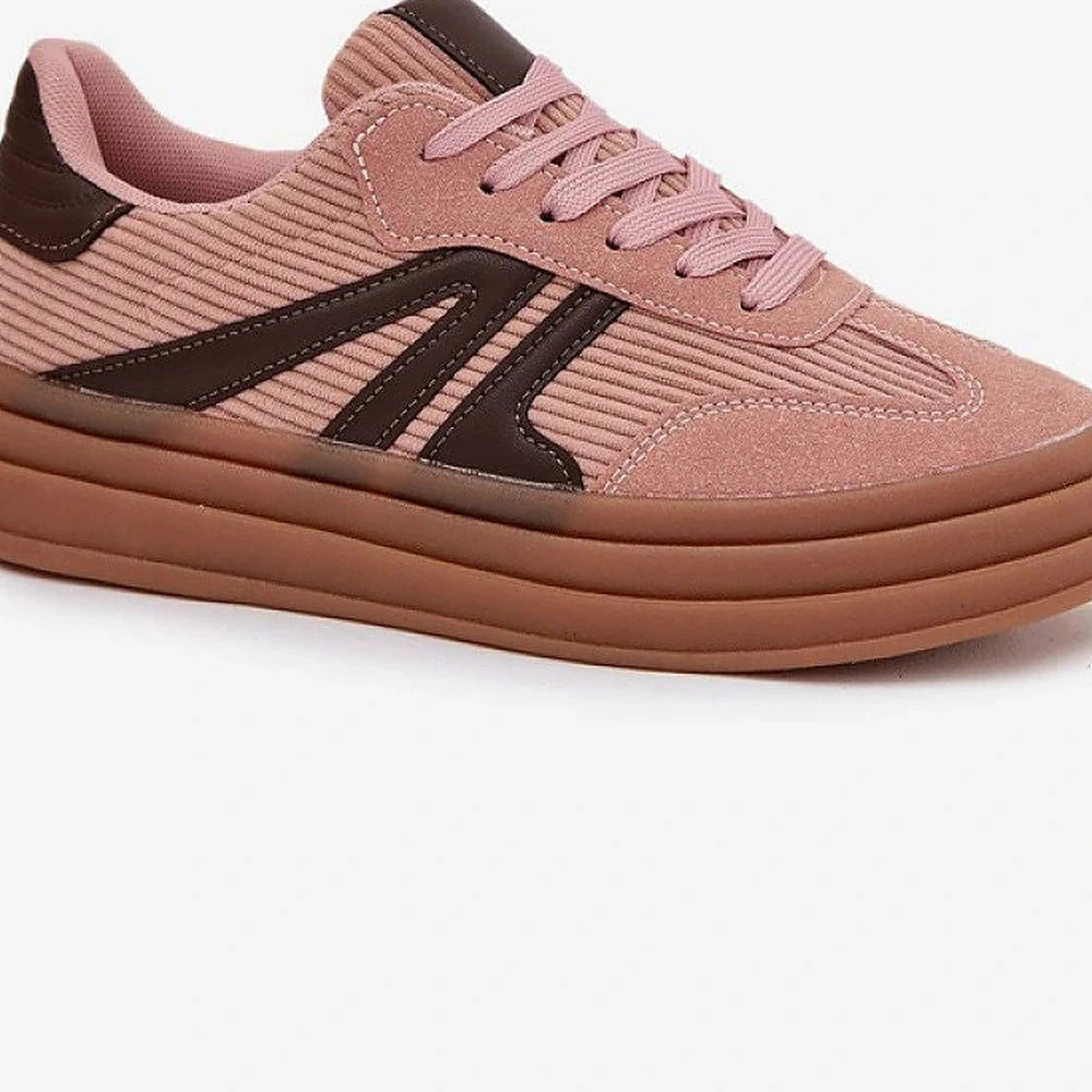 Sport shoes with eco leather and corduroy