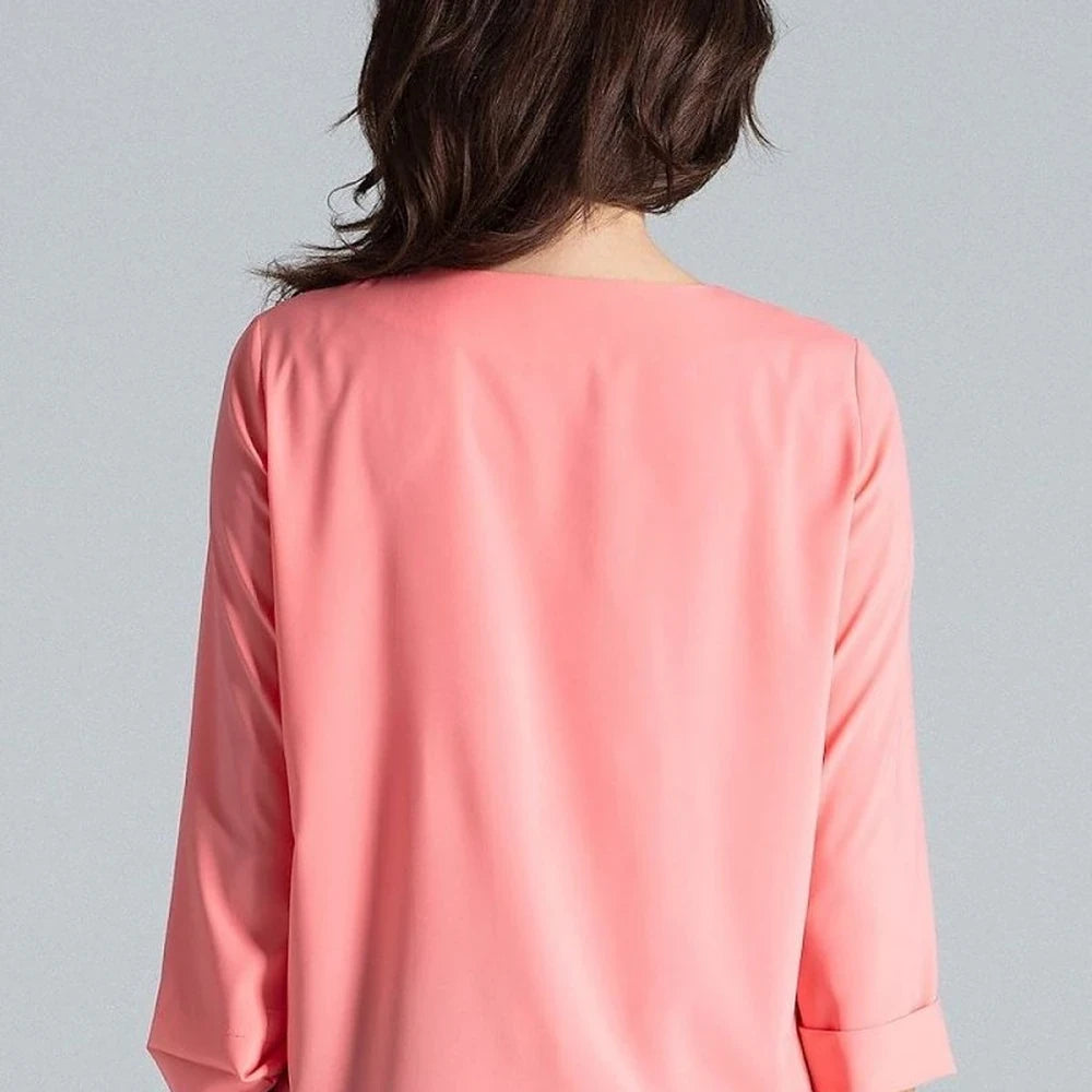 Women's Long Sleeve Pleated Blouse