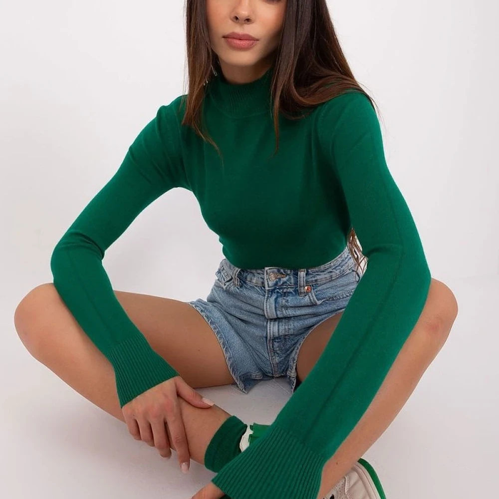 Striped Turtleneck Long Sleeve Sweater