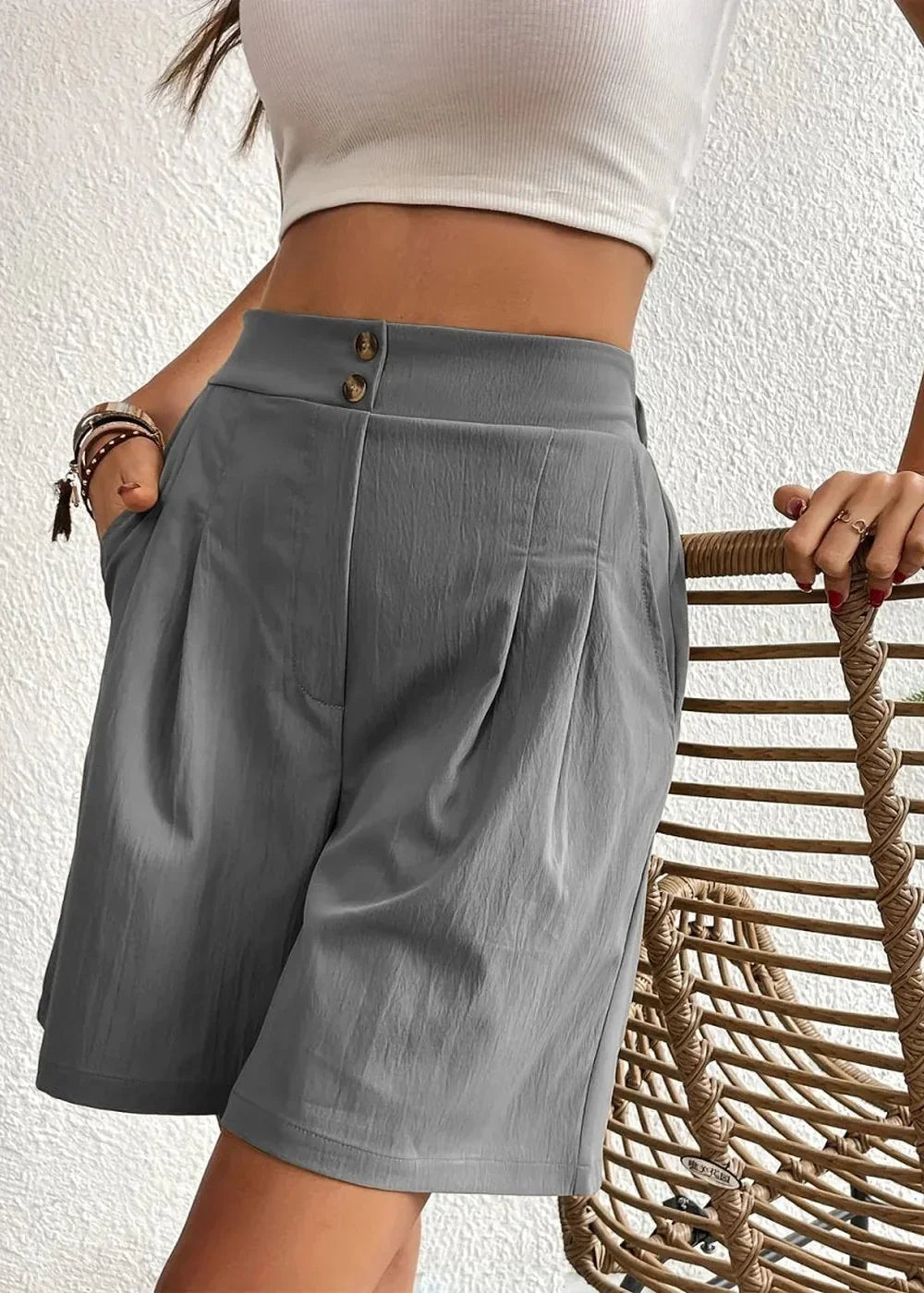 Pocketed Drawstring Waist Shorts