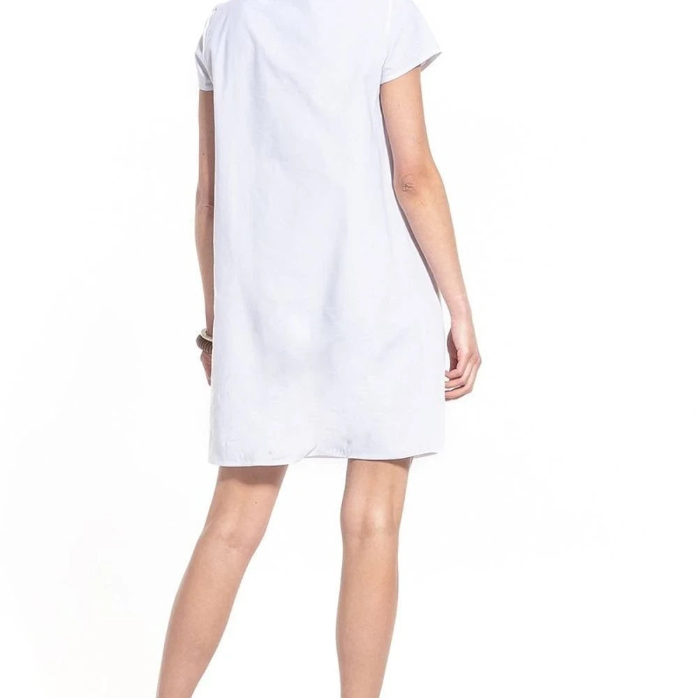 Boat Neck Short Sleeve Cotton Day Dress
