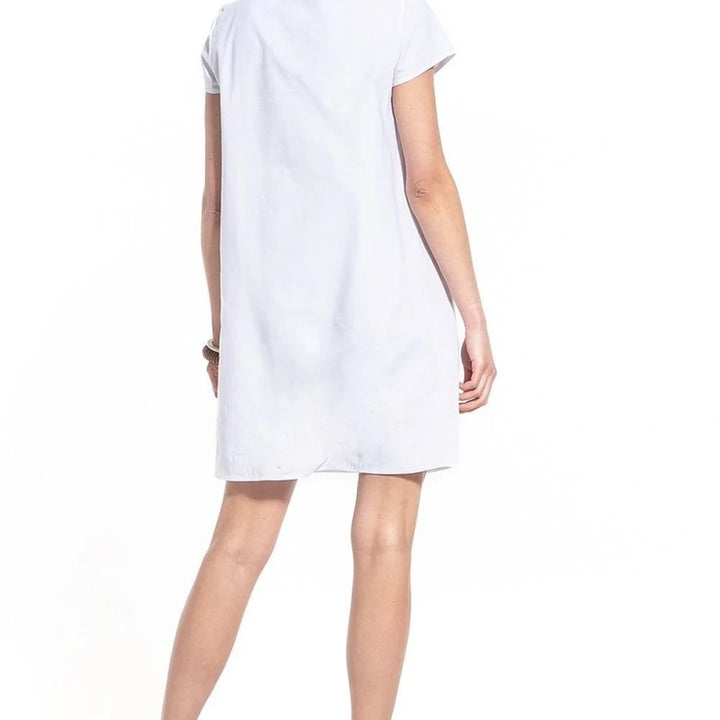 Boat Neck Short Sleeve Cotton Day Dress