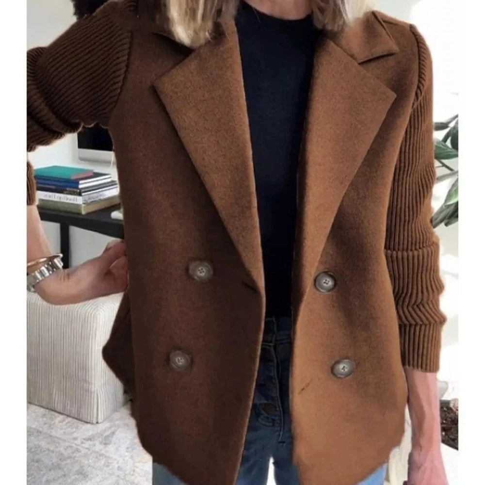 Women's Wool Blend Double-Breasted Blazer