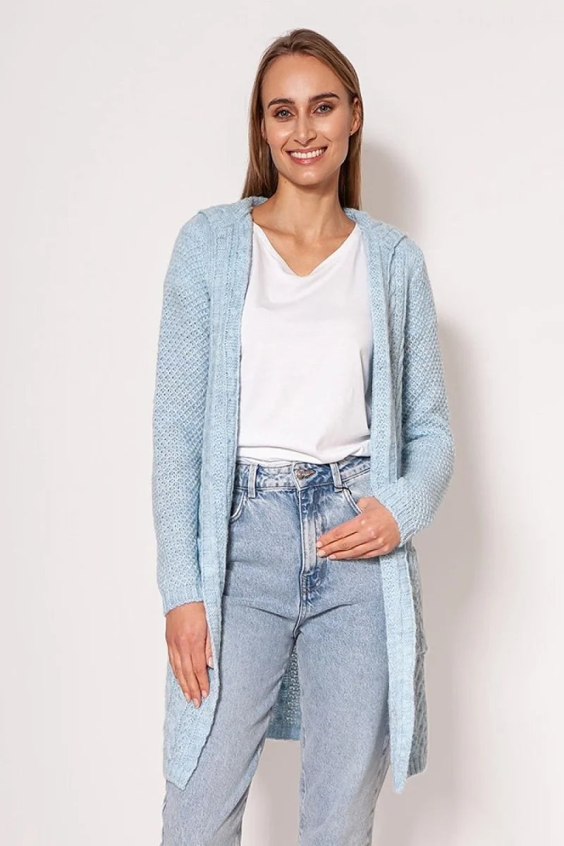 Beige ribbed sweater coat