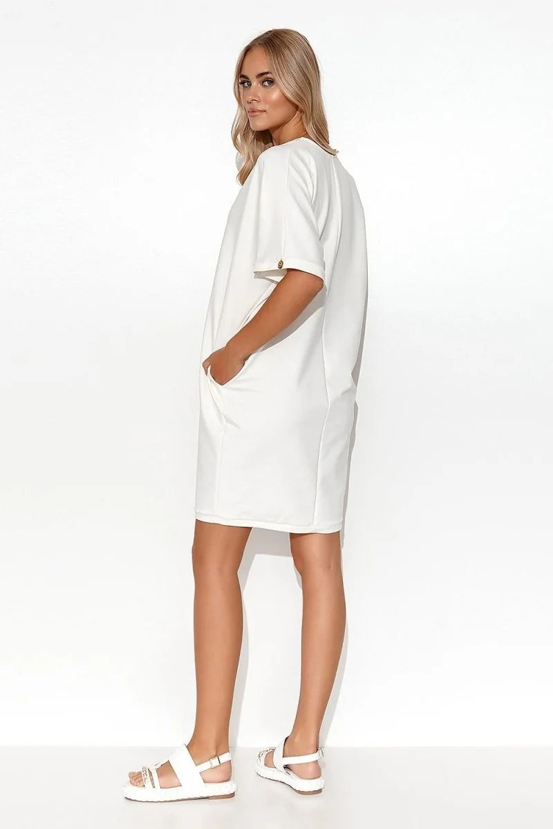 Black casual daydress with heart neckline