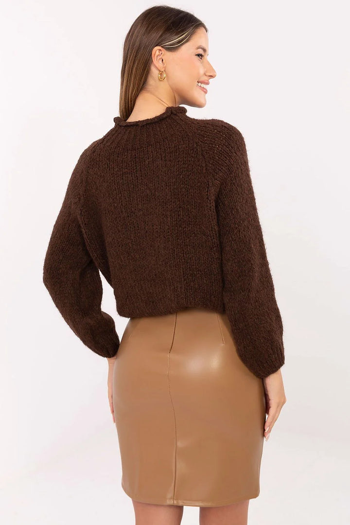 Eco-Leather Mini Skirt with Lace Detail