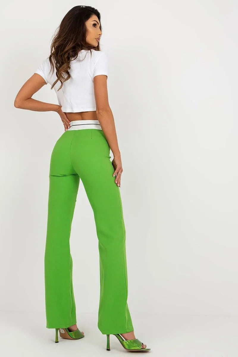 Black high-waisted straight leg trousers