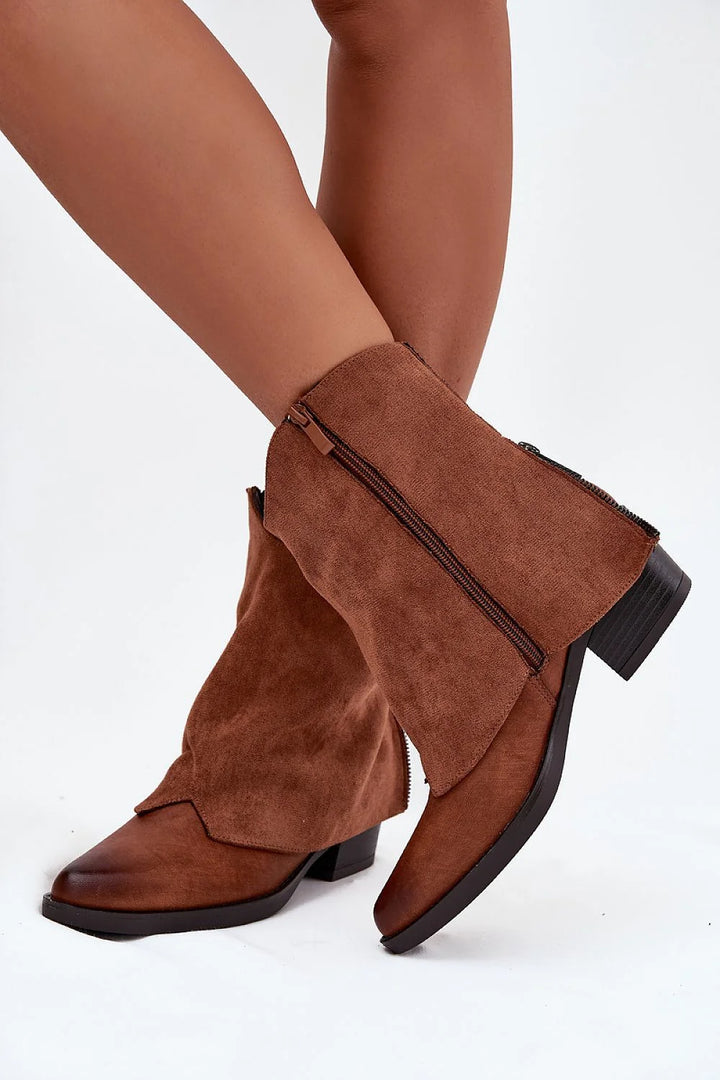 Brown Suede Heel Boots