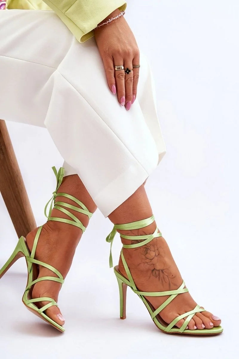 Strappy Stiletto Sandals with Ankle Tie